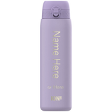 A lavender-colored ION8 water bottle stands upright. The bottle displays 