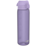 A lavender-colored plastic water bottle sits on a white background. The bottle has a purple lid with a flip-top opening mechanism. The brand name 