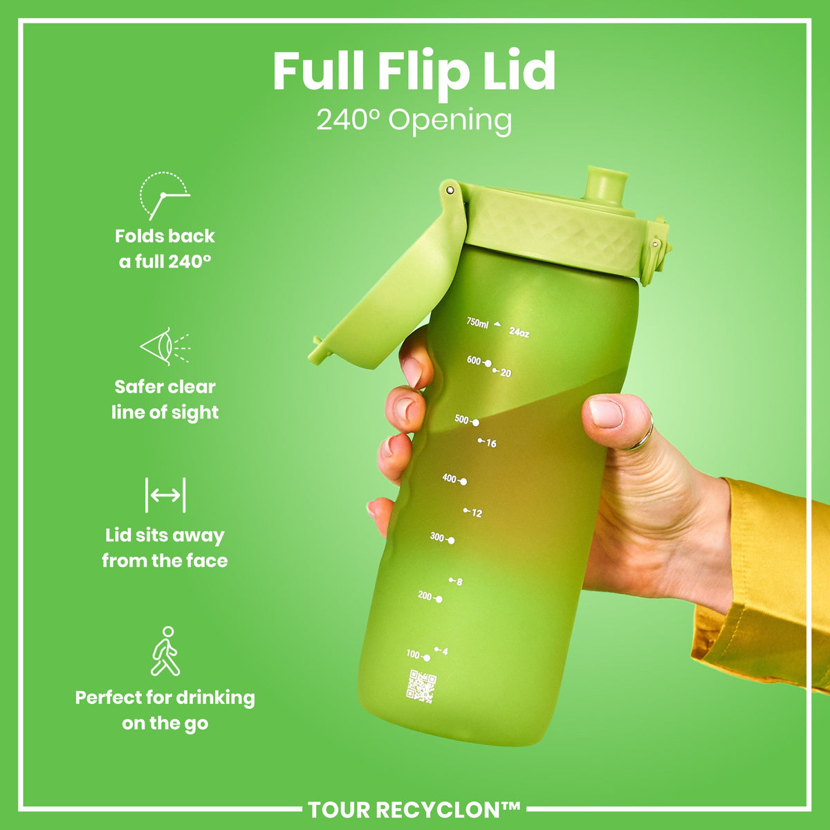 Bottle, Recyclon, Green, 750ml