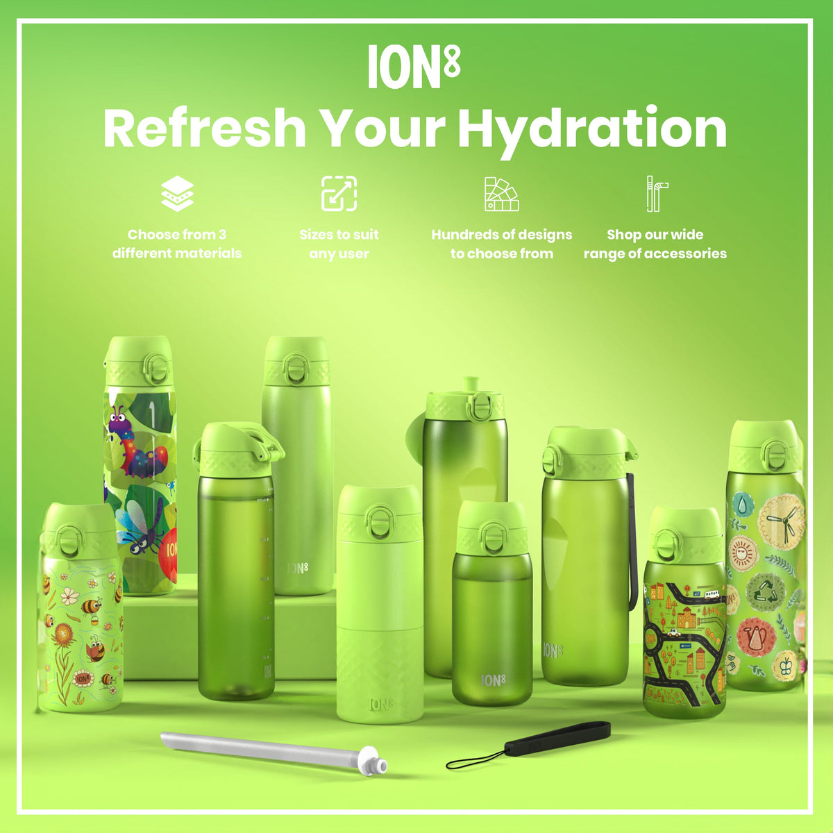 Bottle, Recyclon, Green, 750ml