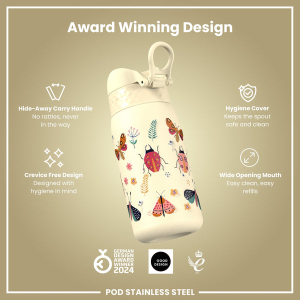 Leak Proof Kids Water Bottle, Stainless Steel, Bugs Life, 400ml (13oz)