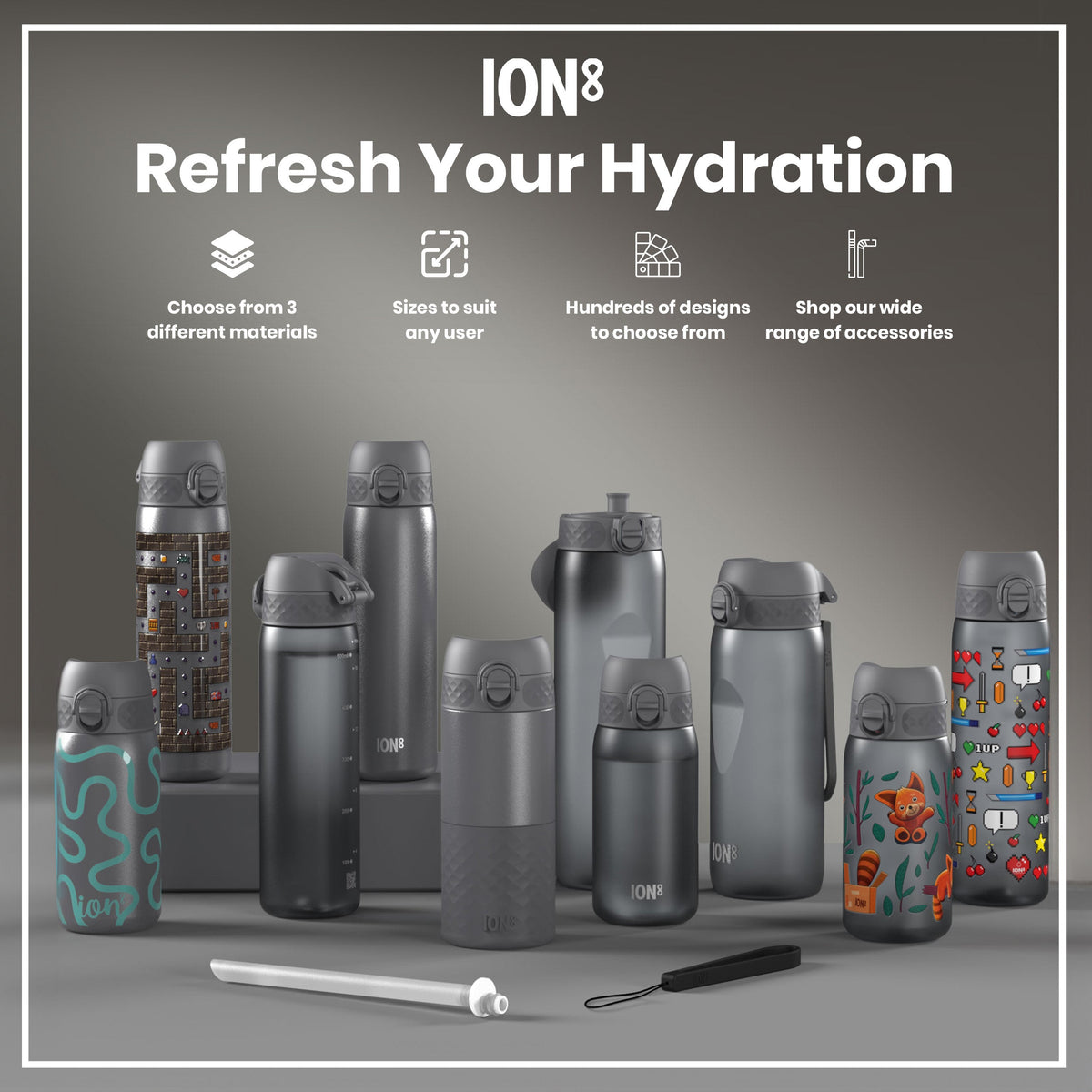 Bottle, Recyclon, Grey, 750ml