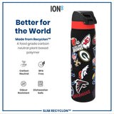 Leak Proof NFL Water Bottle, Recyclon, Patch Logos, 500ml (18oz)