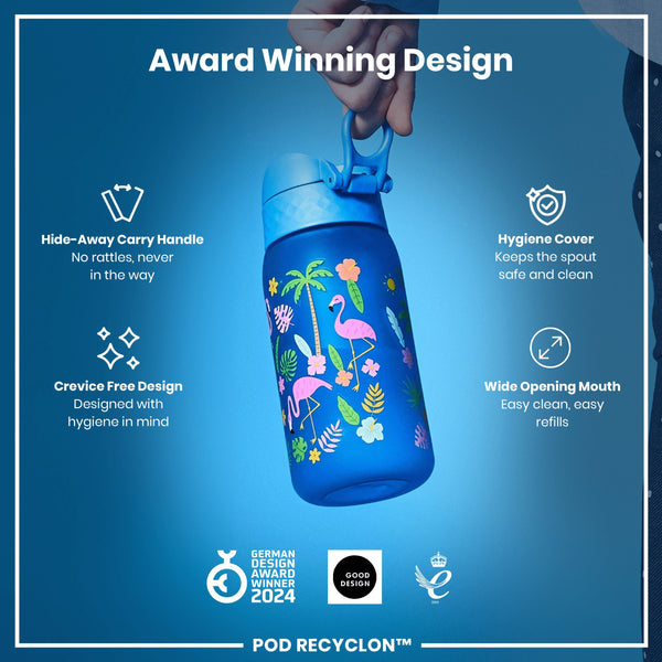 Leak Proof Kids Water Bottle, Recyclon, Flamingos, 350ml (12oz)