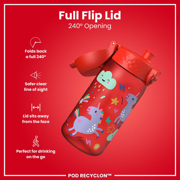 Pod 12oz Recyclon Bottle - Red Unicorns