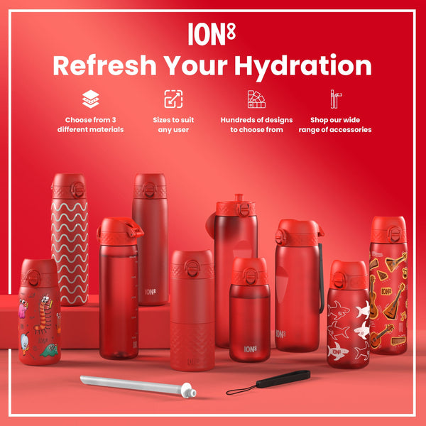 Pod 12oz Recyclon Bottle - Red Unicorns