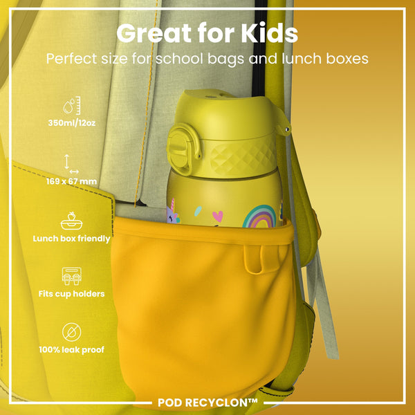 Pod 12oz Recyclon Bottle - Yellow Unicorns