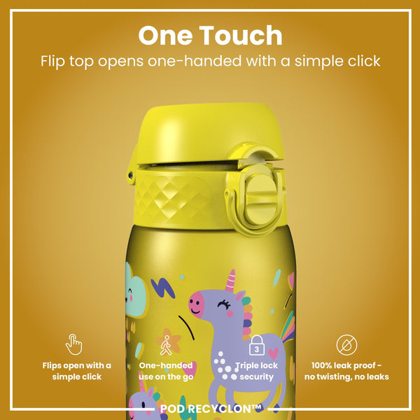 Pod 12oz Recyclon Bottle - Yellow Unicorns