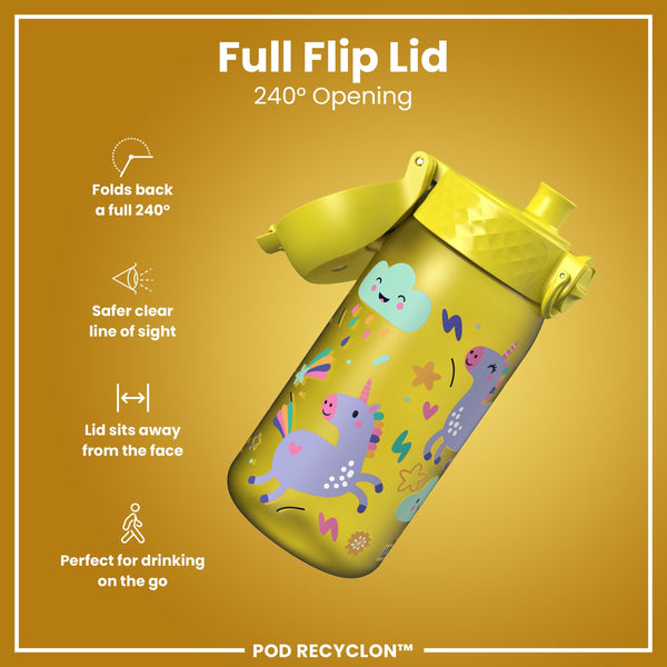 Pod 12oz Recyclon Bottle - Yellow Unicorns
