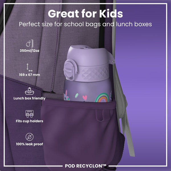 Pod 12oz Recyclon Bottle - Purple Unicorns