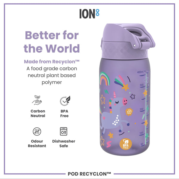 Pod 12oz Recyclon Bottle - Purple Unicorns