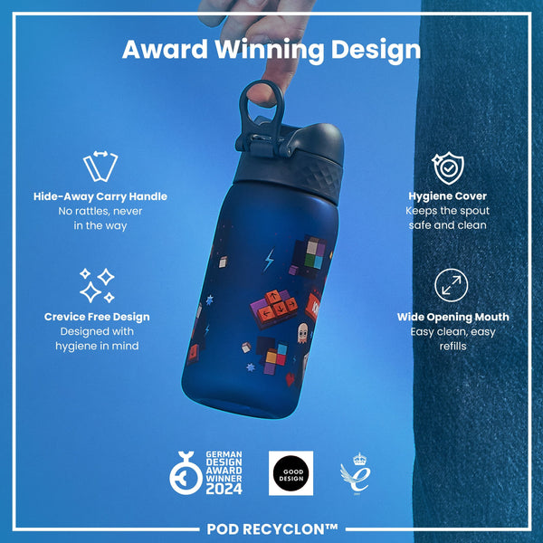 Leak Proof Kids Water Bottle, Recyclon, Gamer, 350ml (12oz)