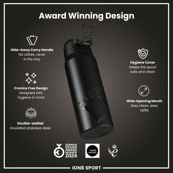 Lions X ION8 Insulated Steel Water Bottle, British & Irish Lions, Lions, 750ml (24oz)