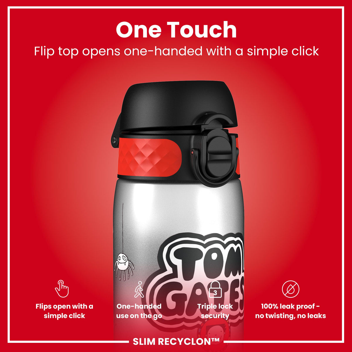 Tom Gates x ION8 Water Bottle, Recyclon, Rockstar, 500ml (18oz)