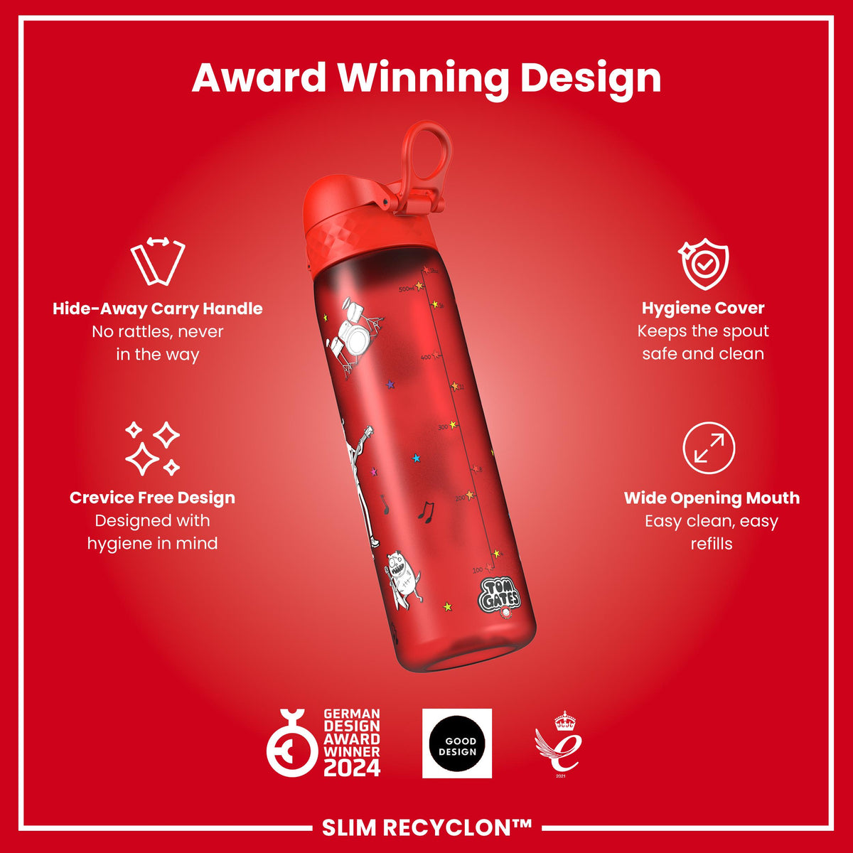 Tom Gates x ION8 Leakproof, Recyclon, Dog Zombies, 500ml (18oz)