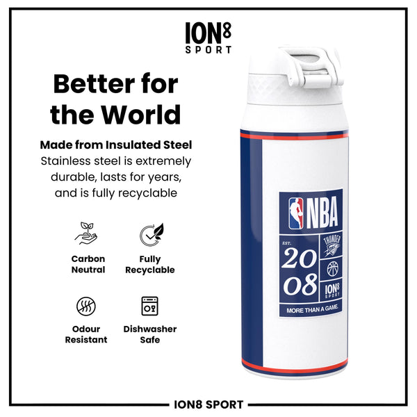 NBA x ION8, Insulated Steel Bottle, OK City Thunder, 750ml (24oz)
