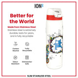 Tom Gates x ION8 Water Bottle, Stainless Steel, Classic Monsters, 600ml (20oz)