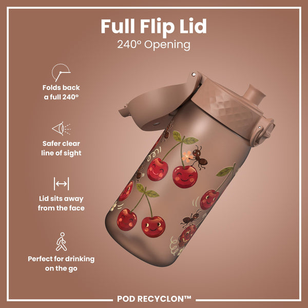Leak Proof Kids Water Bottle, Recyclon, Cherries, 350ml (12oz)
