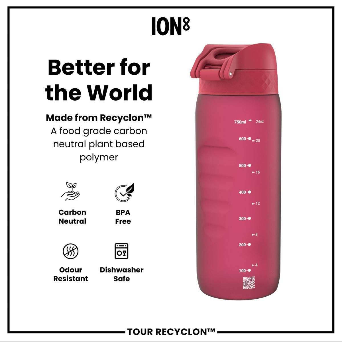 Bottle, Recyclon, Viva Magenta, 750ml
