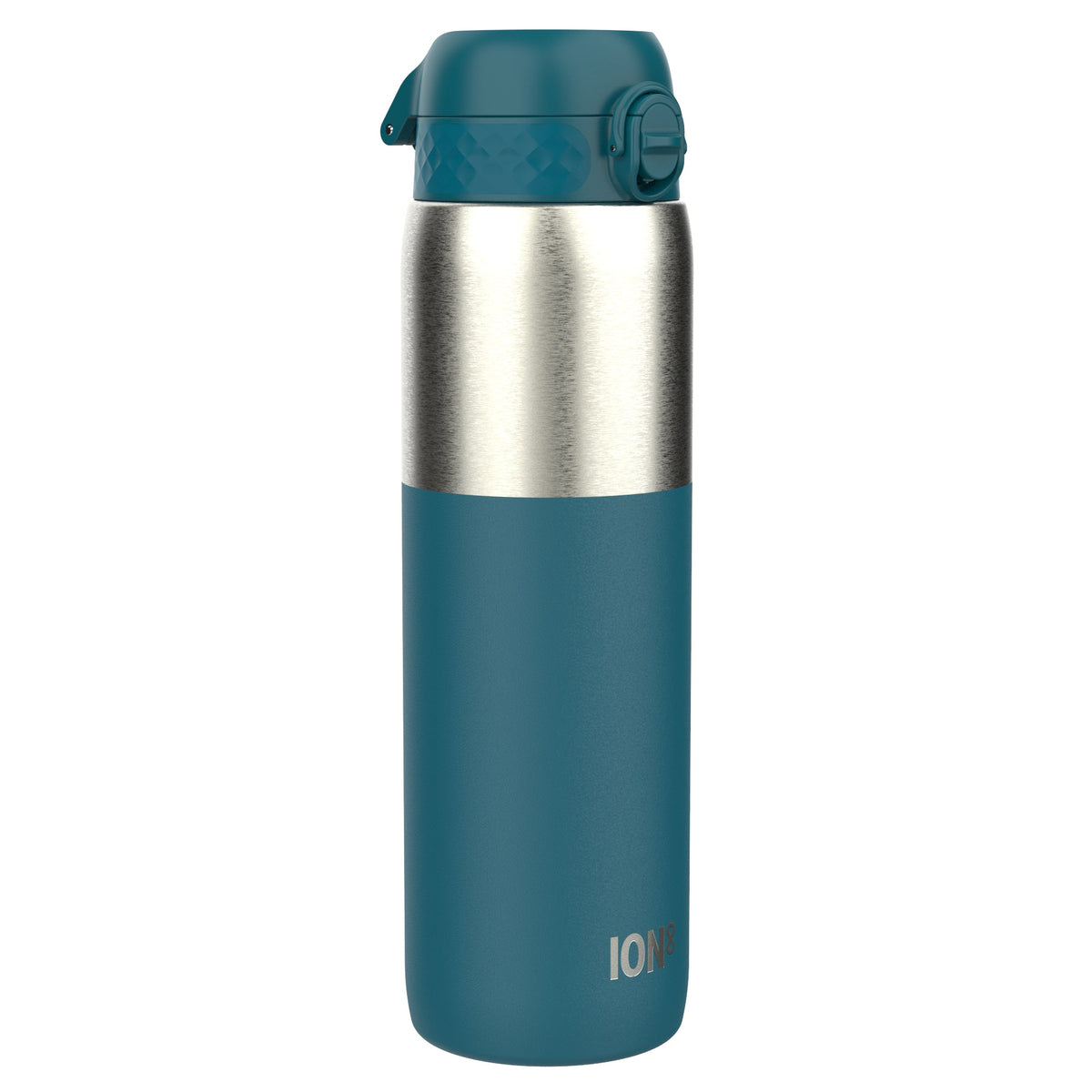 Leak Proof 1 Litre Water Bottle, Stainless Steel, Half-Cut, Teal, 1L