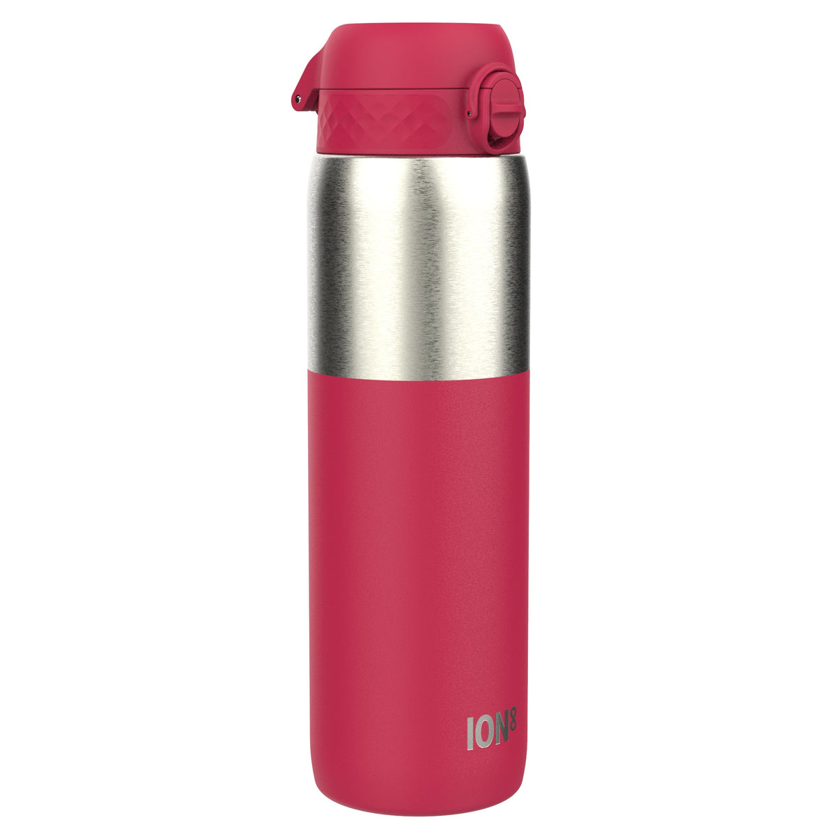 Leak Proof 1 Litre Water Bottle, Stainless Steel, Half-Cut, Magenta, 1L
