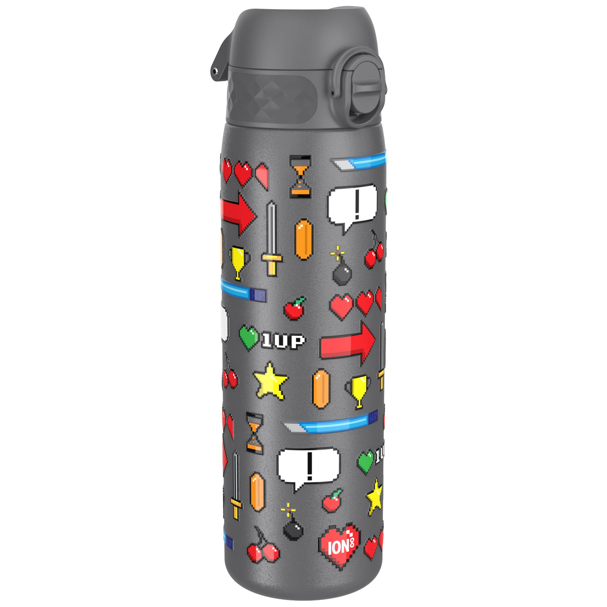 Leak Proof Slim Water Bottle, Stainless Steel, Gamer, 600ml (20oz)