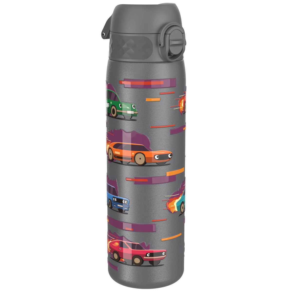 Leak Proof Slim Water Bottle, Stainless Steel, Sports Cars, 600ml (20oz)