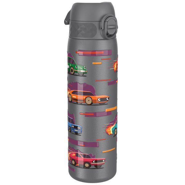 Leak Proof Slim Water Bottle, Stainless Steel, Sports Cars, 600ml (20oz)
