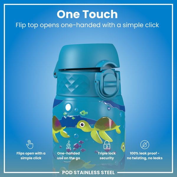 Leak Proof Thermal Steel Water Bottle, Insulated, Sea Turtles, 320ml (11oz)