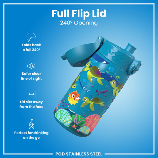 Leak Proof Thermal Steel Water Bottle, Insulated, Sea Turtles, 320ml (11oz)