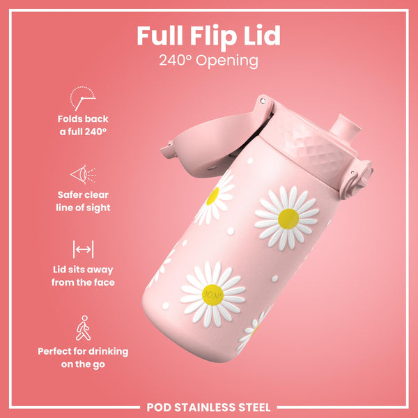 Leak Proof Thermal Steel Water Bottle, Insulated, Daisy, 320ml (11oz)