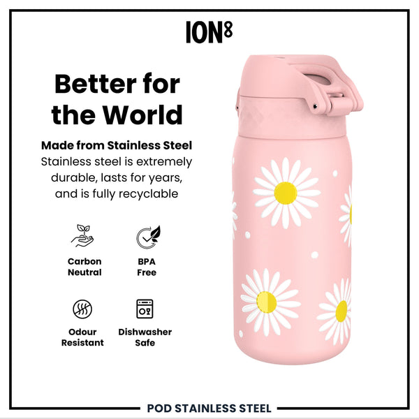 Leak Proof Thermal Steel Water Bottle, Insulated, Daisy, 320ml (11oz)