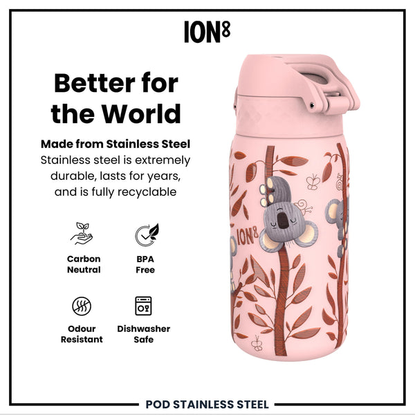 Leak Proof Thermal Steel Water Bottle, Insulated, Koalas, 320ml (11oz)