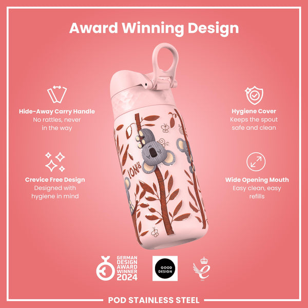 Leak Proof Thermal Steel Water Bottle, Insulated, Koalas, 320ml (11oz)