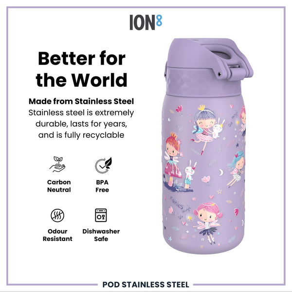 Leak Proof Thermal Steel Water Bottle, Insulated, Fairies, 320ml (11oz)
