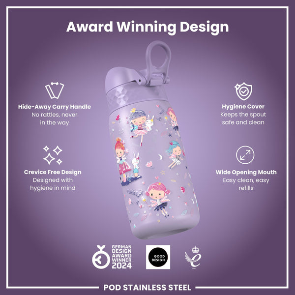 Leak Proof Thermal Steel Water Bottle, Insulated, Fairies, 320ml (11oz)