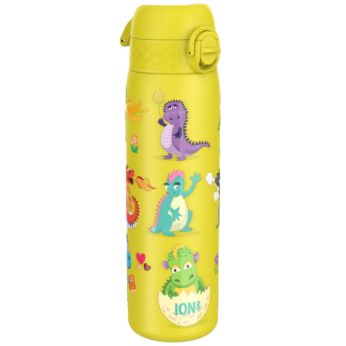 Leak Proof Slim Thermal Water Bottle, Insulated Steel, Yellow Dragons, 500ml (17oz)