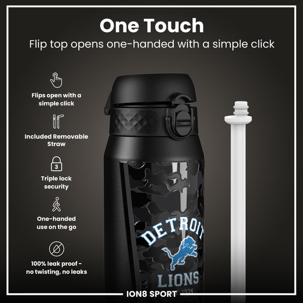 NFL x ION8 Insulated Steel Water Bottle, NFL Lions, 750ml (24oz)