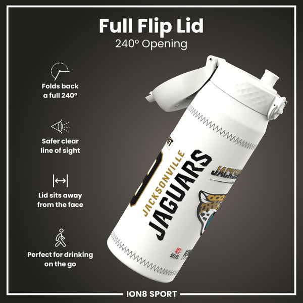 NFL x Ion8 Sports, Insulated Bottle, GameDay Series, Zammit Jaguars, 750ml (24oz)