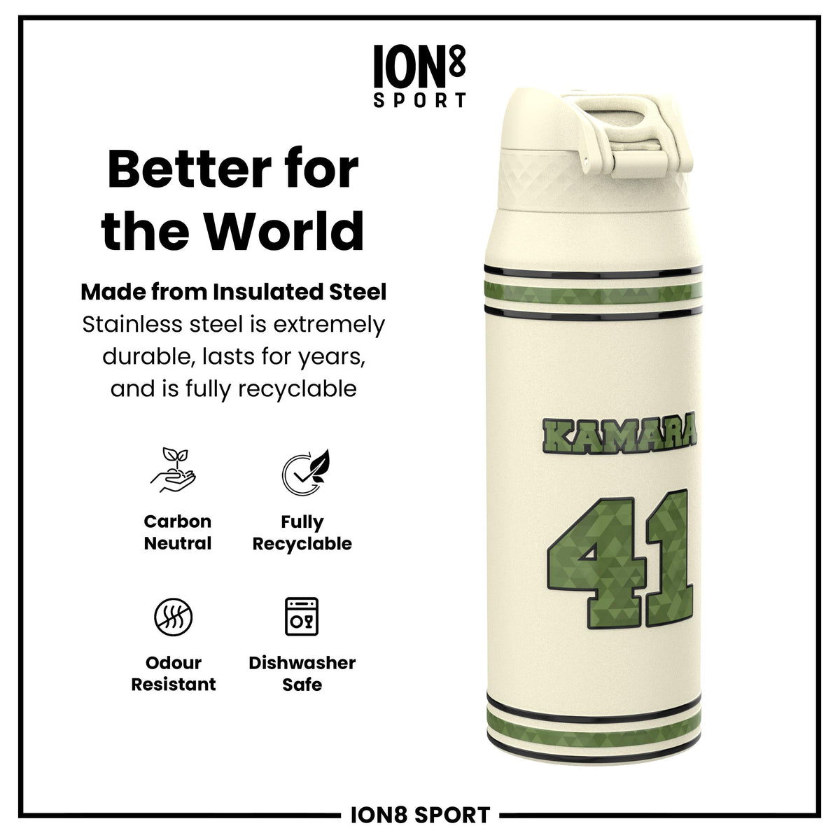 NFLPA x ION8, Insulated Bottle, Icon Series, Alvin Kamara, 750ml (24oz)