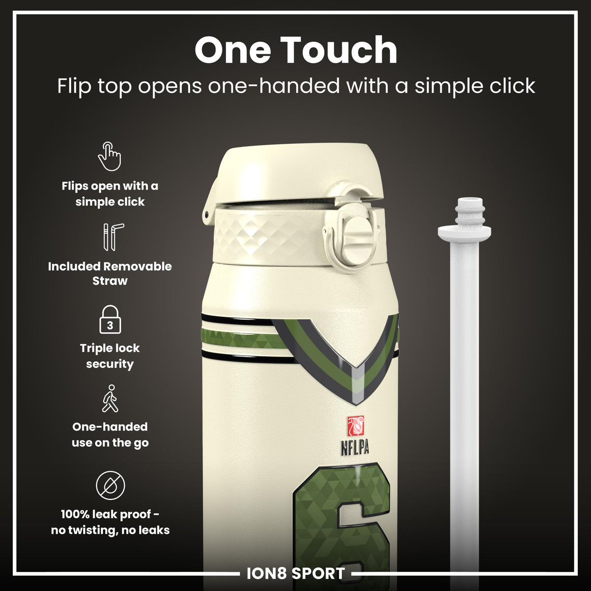 NFLPA x ION8, Insulated Bottle, Icon Series, Baker Mayfield, 750ml (24oz)