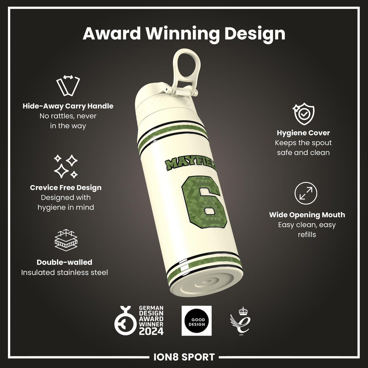 NFLPA x ION8, Insulated Bottle, Icon Series, Baker Mayfield, 750ml (24oz)