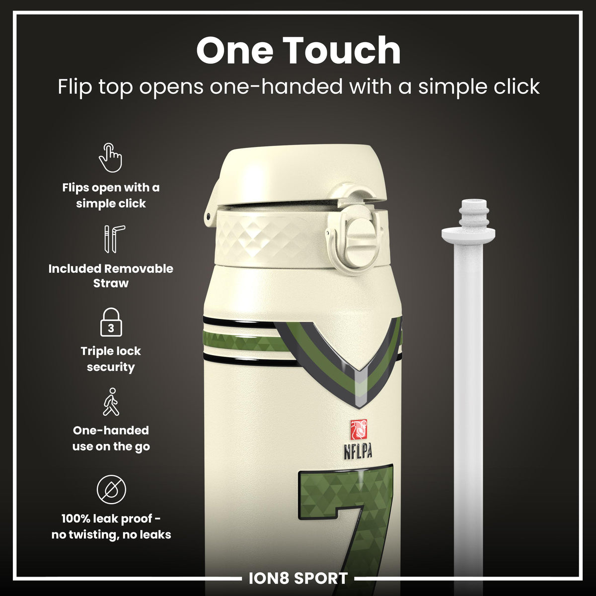 NFLPA x ION8, Insulated Bottle, Icon Series, Bijan Robinson, 750ml (24oz)