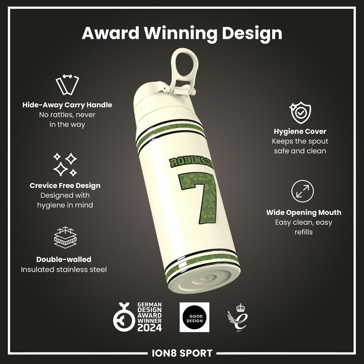 NFLPA x ION8, Insulated Bottle, Icon Series, Bijan Robinson, 750ml (24oz)