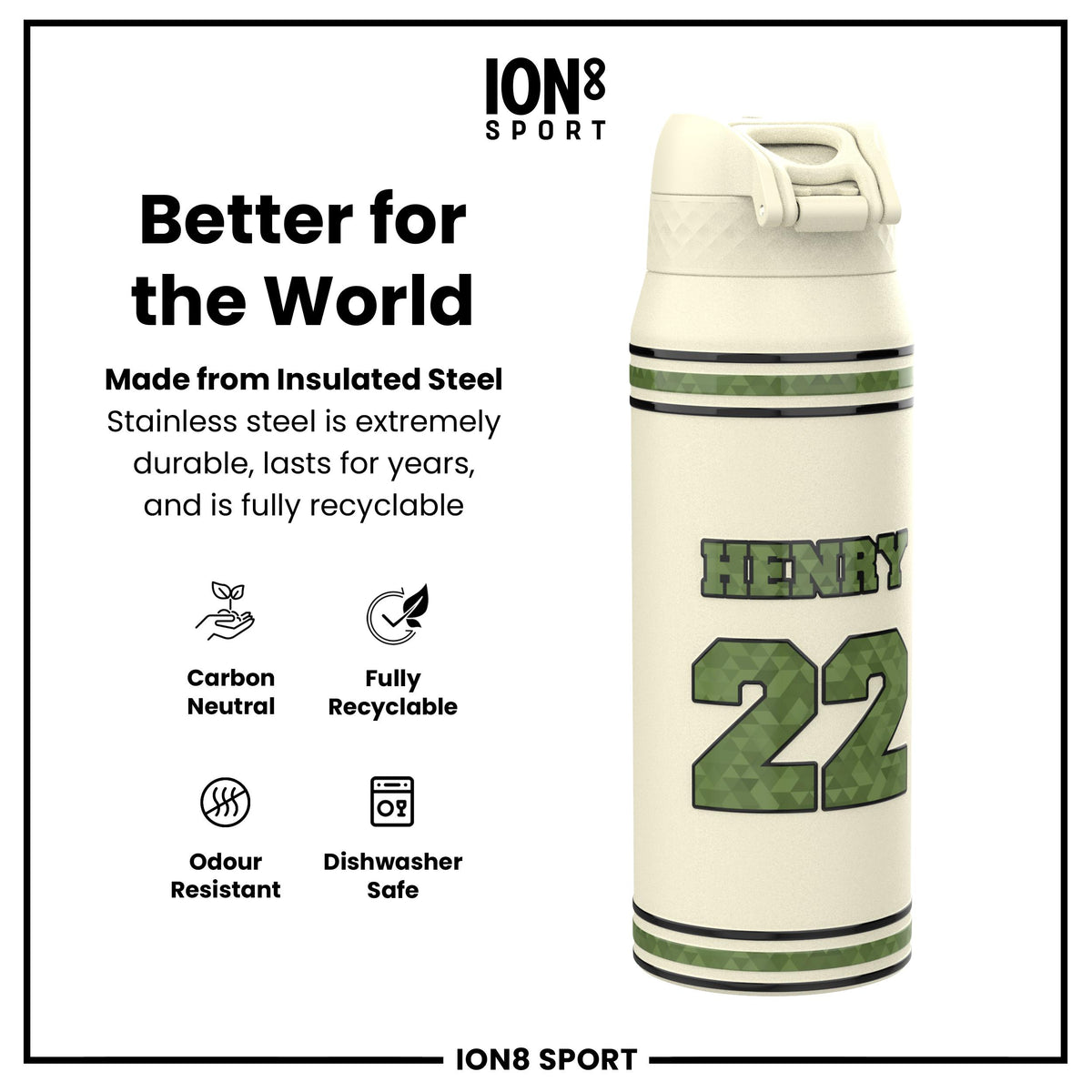 NFLPA x ION8, Insulated Bottle, Icon Series, Derrick Henry, 750ml (24oz)