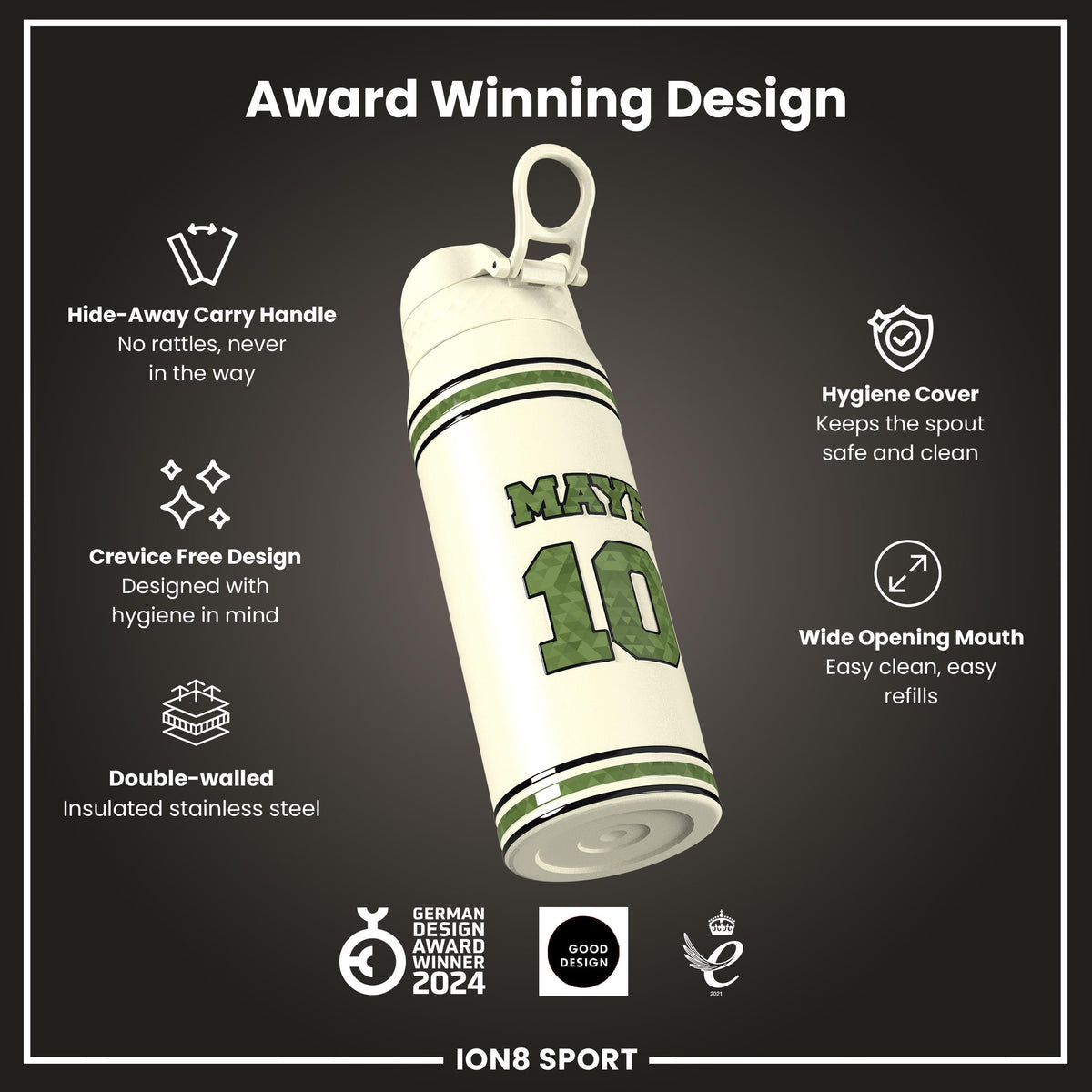NFLPA x ION8, Insulated Bottle, Icon Series, Drake Maye, 750ml (24oz)