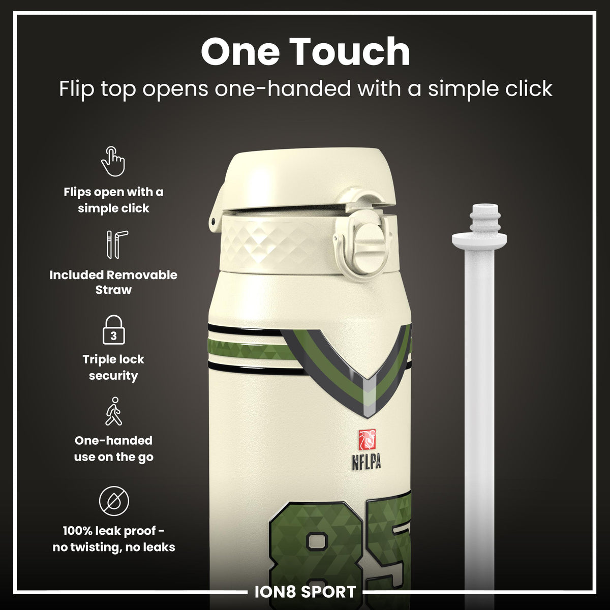 NFLPA x ION8, Insulated Bottle, Icon Series, George Kittle, 750ml (24oz)