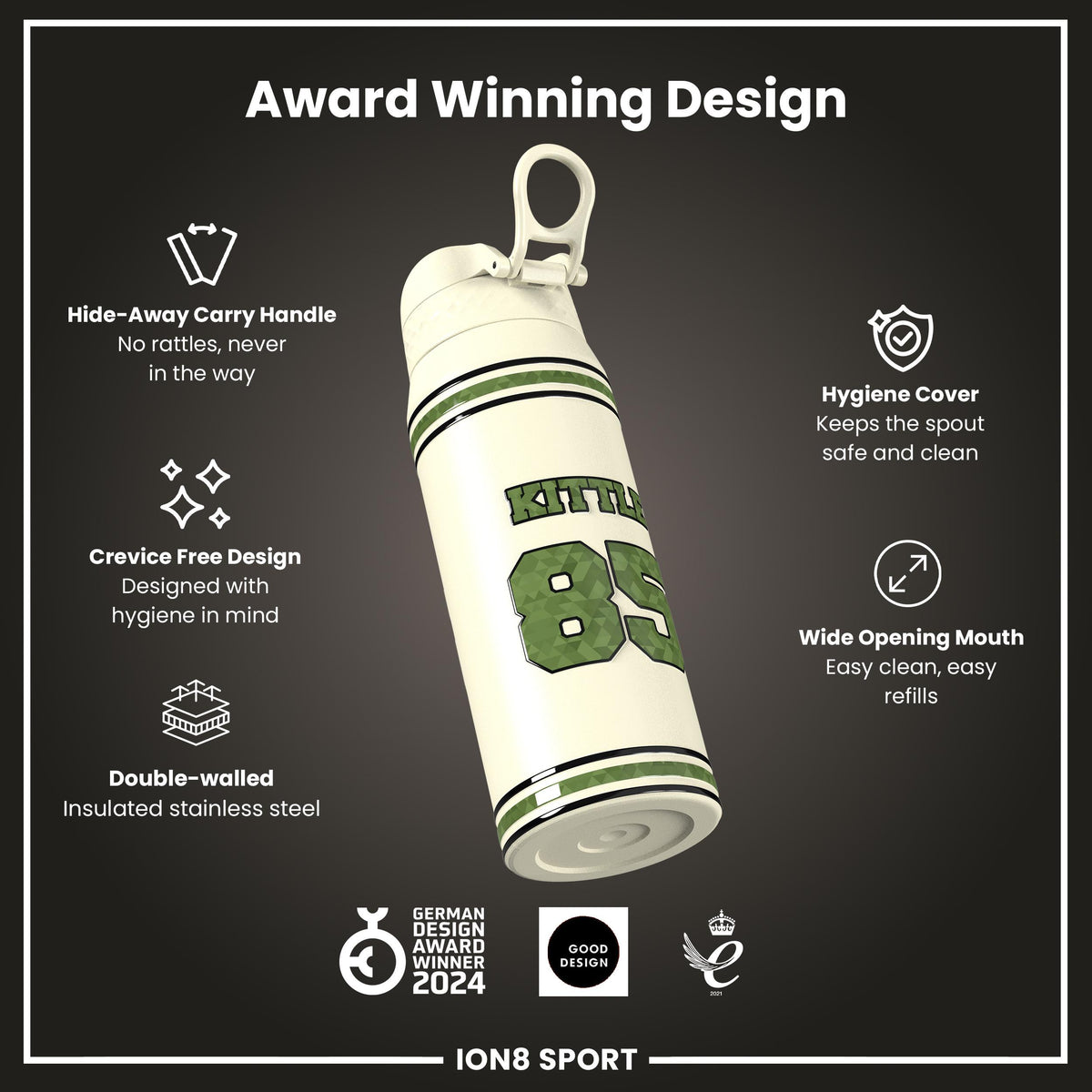 NFLPA x ION8, Insulated Bottle, Icon Series, George Kittle, 750ml (24oz)
