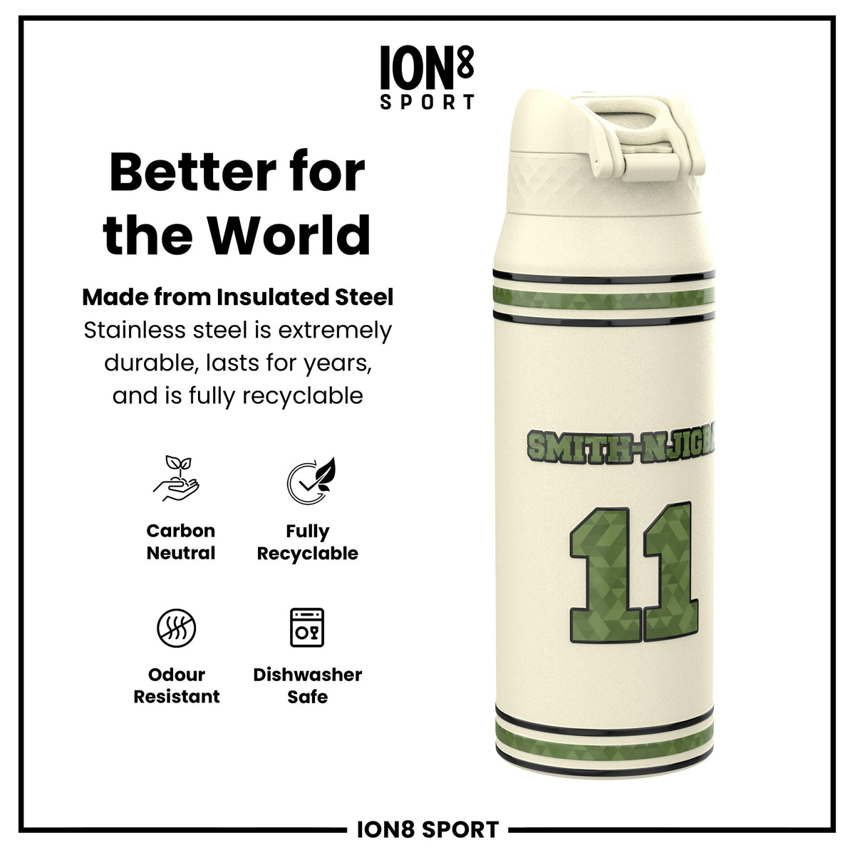 NFLPA x ION8, Insulated Bottle, Icon Series, Jaxon Smith-Njigba, 750ml (24oz)