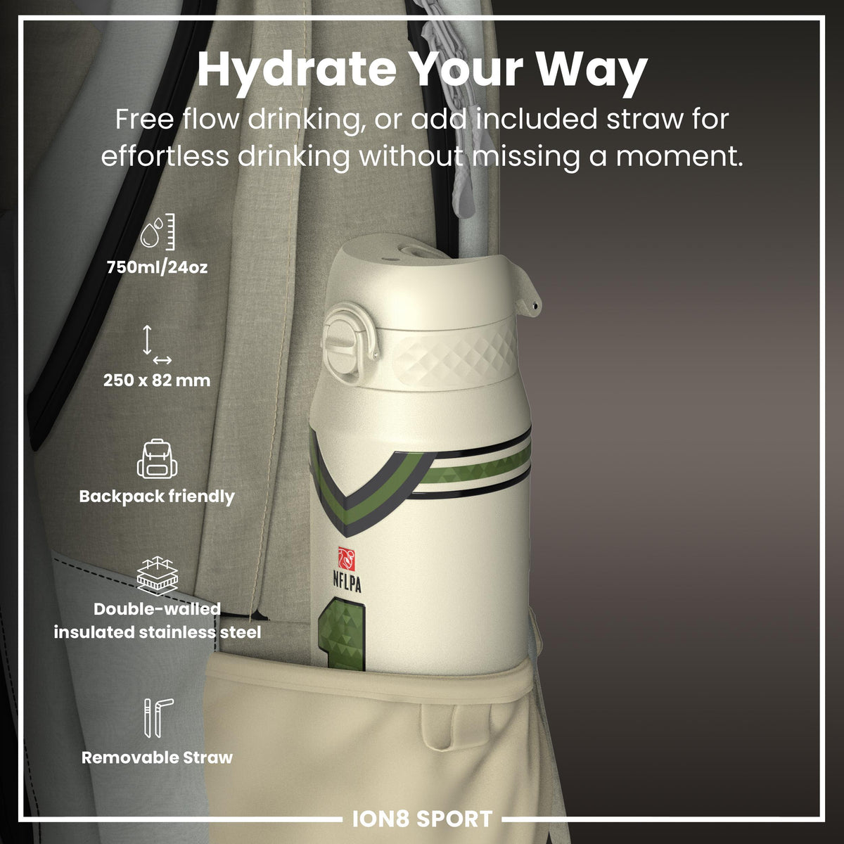 NFLPA x ION8, Insulated Bottle, Icon Series, Kyler Murray, 750ml (24oz)